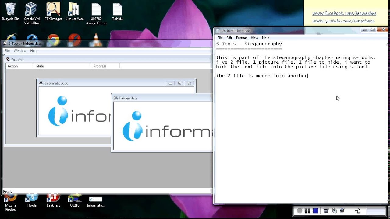 S-tool Steganography: Hidden Data Tool