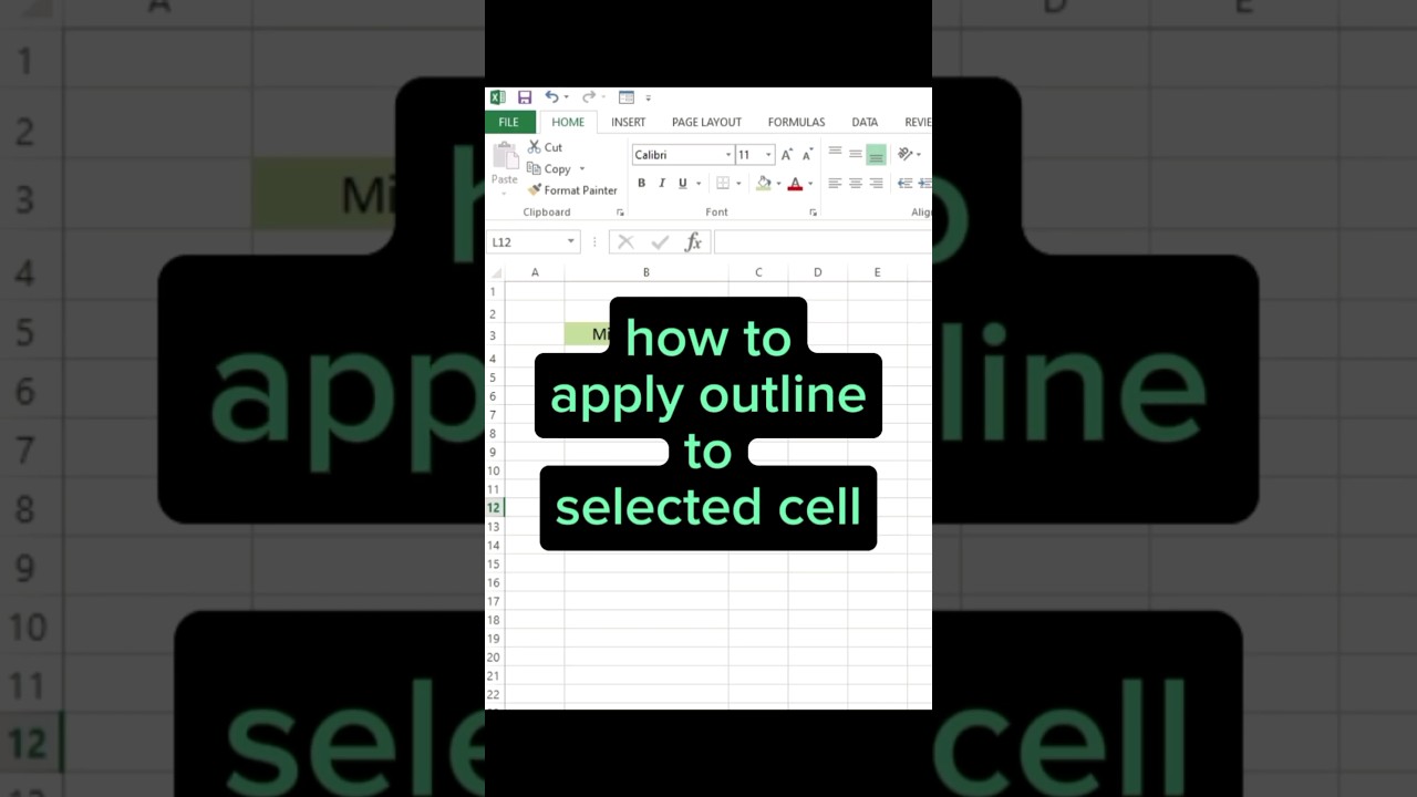 Mastering Excel: How to Apply Outlines to Selected Cells #excelshorts #excel