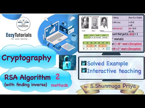 RSA Algorithm & How to find inverse? - Cryptography lecture series