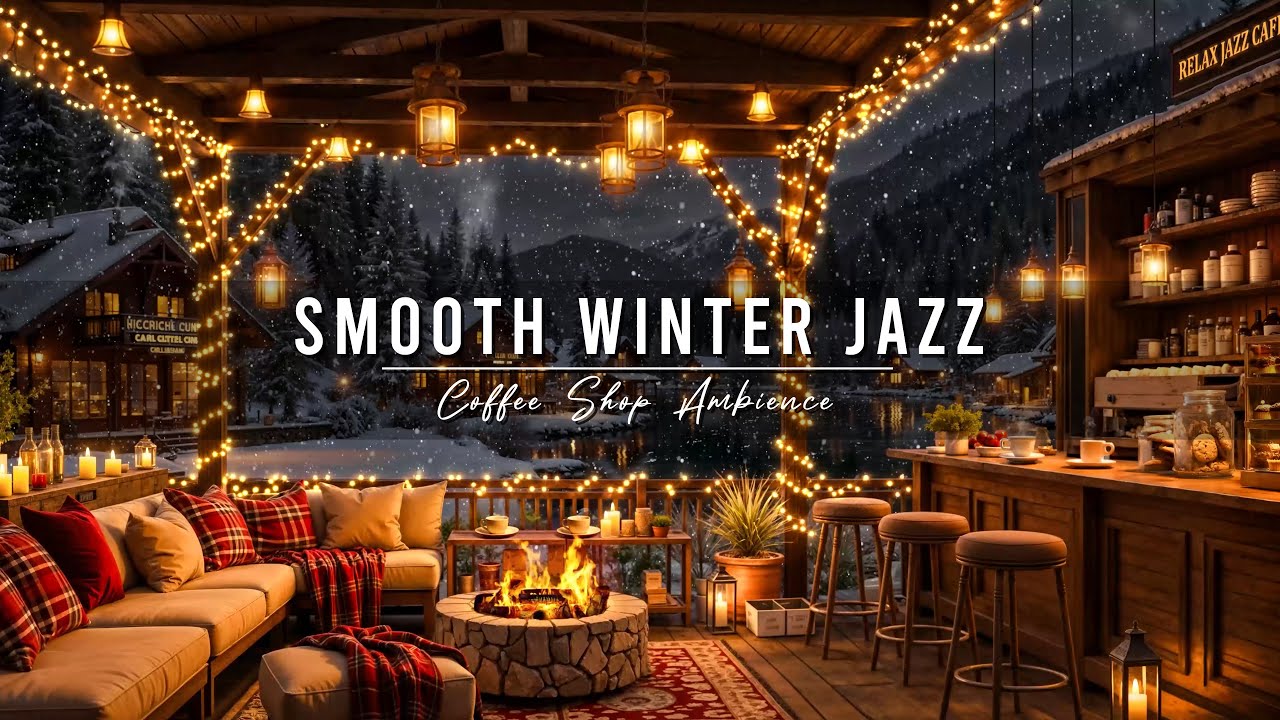 Jazz Relaxing Music for Studying, Work ⛄ Cozy Winter Porch Ambience & Smooth Jazz Instrumental Music