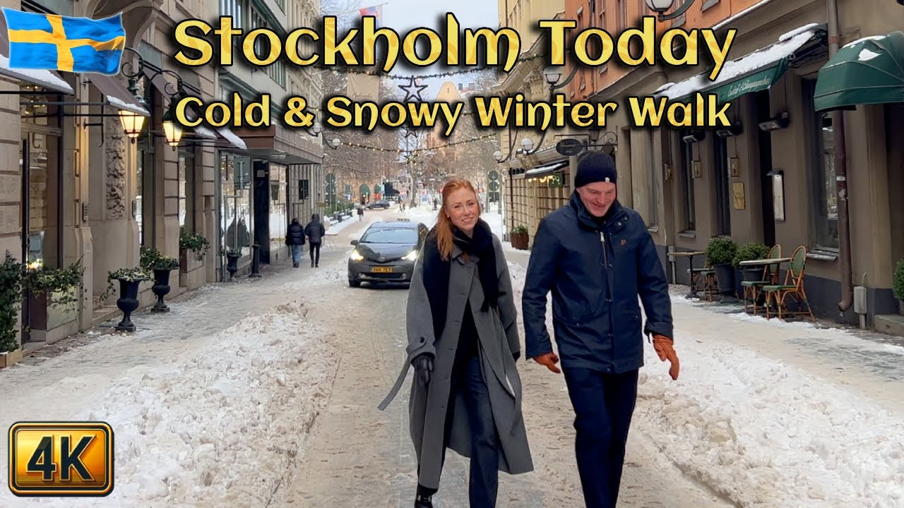 Stockholm Winter Walk ❄️ | Snowy Streets in 4K
