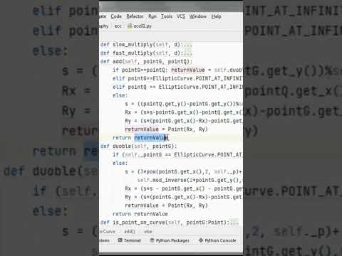 Implementing Elliptic Curve points addition & doubling in Python