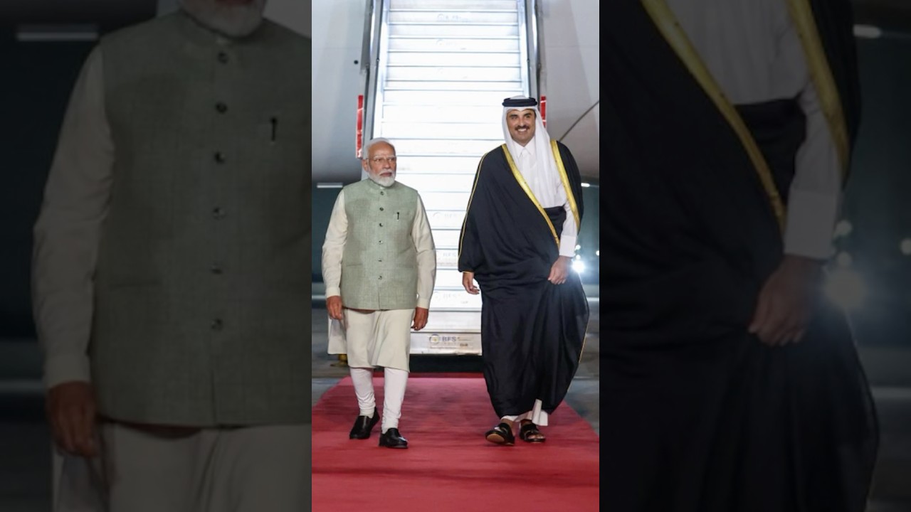 PM Modi Welcomes Qatar's Amir in New Delhi 🇮🇳