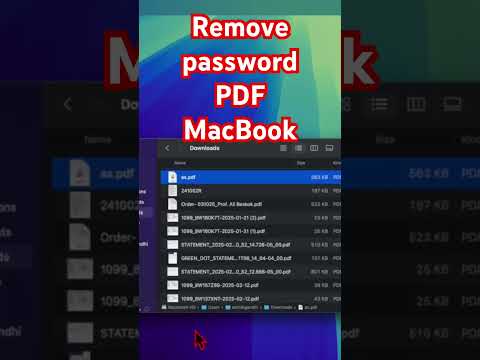 How to remove password of a pdf file on MacBook
