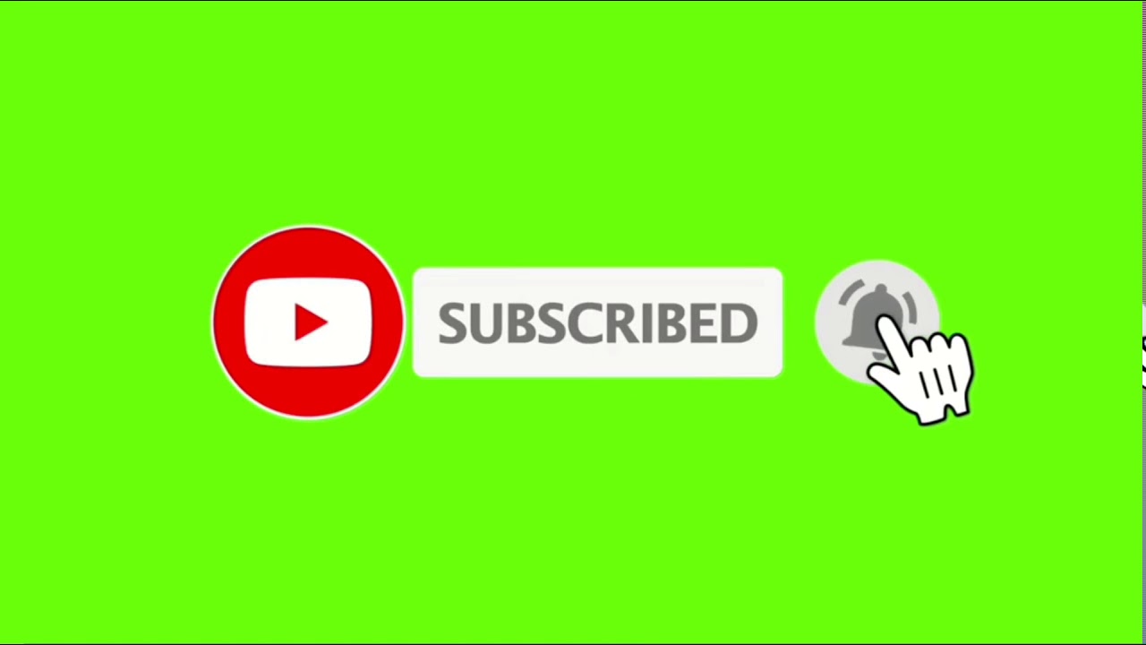 Subscribe Button & Bell Icon Green Screen Video