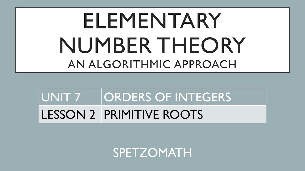 Primitive Roots Modulo n π’