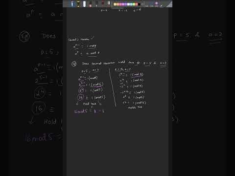 Fermat's theorem in number theory#FermatsTheorem #NumberTheory #Cryptography #Algorithms #Shorts