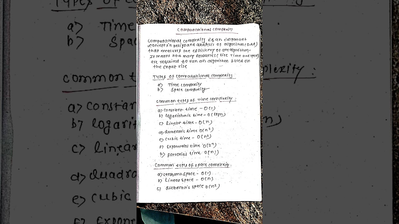 Mastering Computational Complexity in DAA for Your Semester Exam π