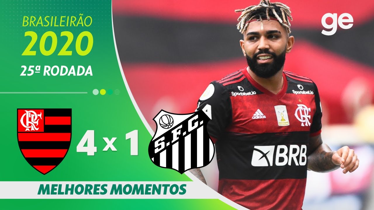 FLAMENGO 4 X 1 SANTOS | MELHORES MOMENTOS | 25ª RODADA BRASILEIRÃO 2020 | ge.globo