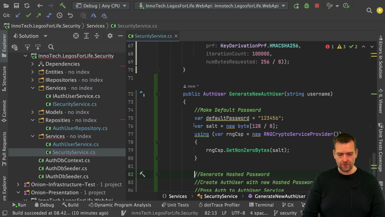 Distributed Programming Fullstack 2021 | S3P38 | Security: Creating and Saving AuthUser in Service