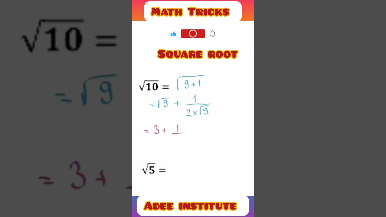 Square Root Tricks for Math Success ✖️