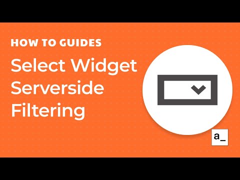 How To Setup Server-side Filtering For The Select Widget