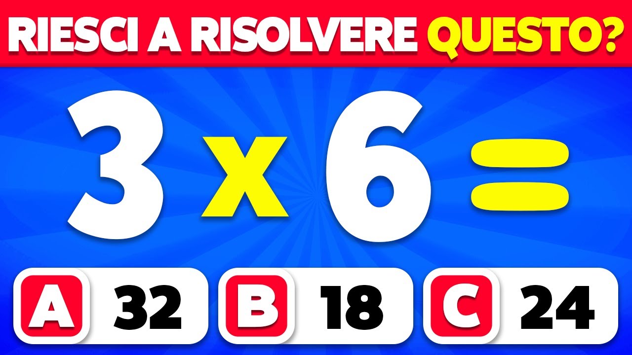 Sei pronto a sfidare le tue capacità matematiche? 🧠 Quiz di Calcolo Facile, Medio e Difficile!