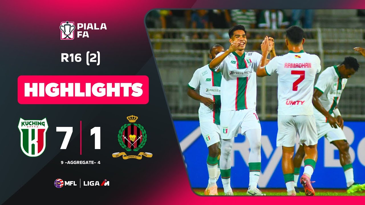 Kuching City FC Dominates DPMM FC 7-1 | Piala FA 2025-26 R16 Highlights ⚽