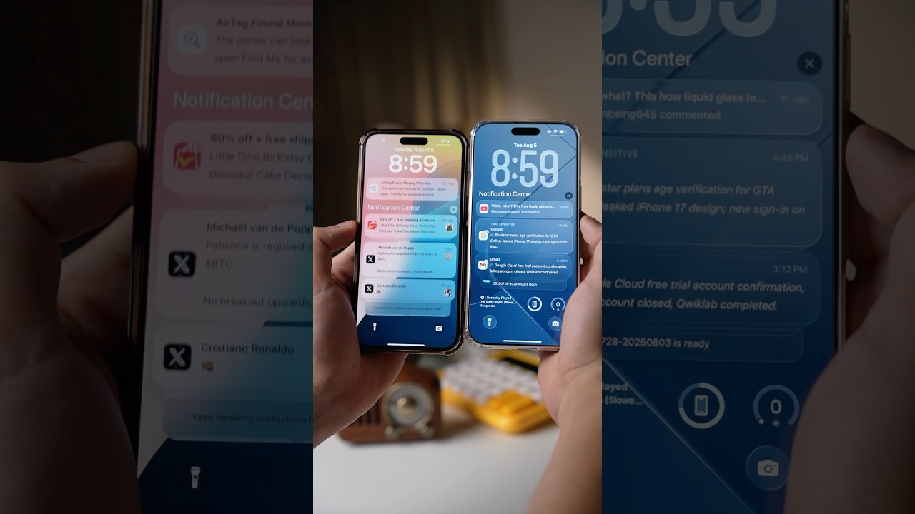 iOS 26 vs iOS 18 Notifications Comparison