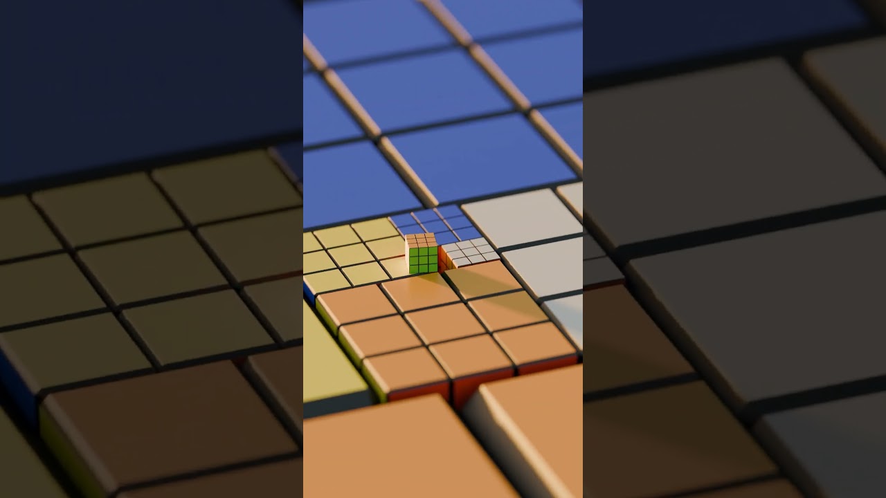 Satisfying Rubik's Cube Slide and Drop Perfect Loop - Blender #oddlysatisfying