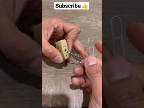 Pick open a lock with a paper clip #shorts