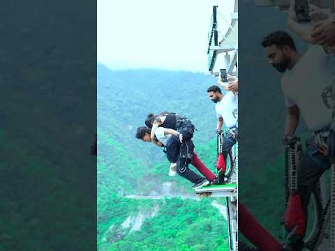 Couple bungee jump Rishikesh #adventure #uttarakhand #bungeejumping