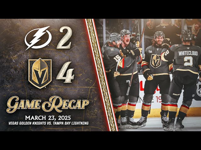 Golden Knights Edge Out Lightning 4-2 in Exciting Match 🏒 | March 23, 2025 Highlights