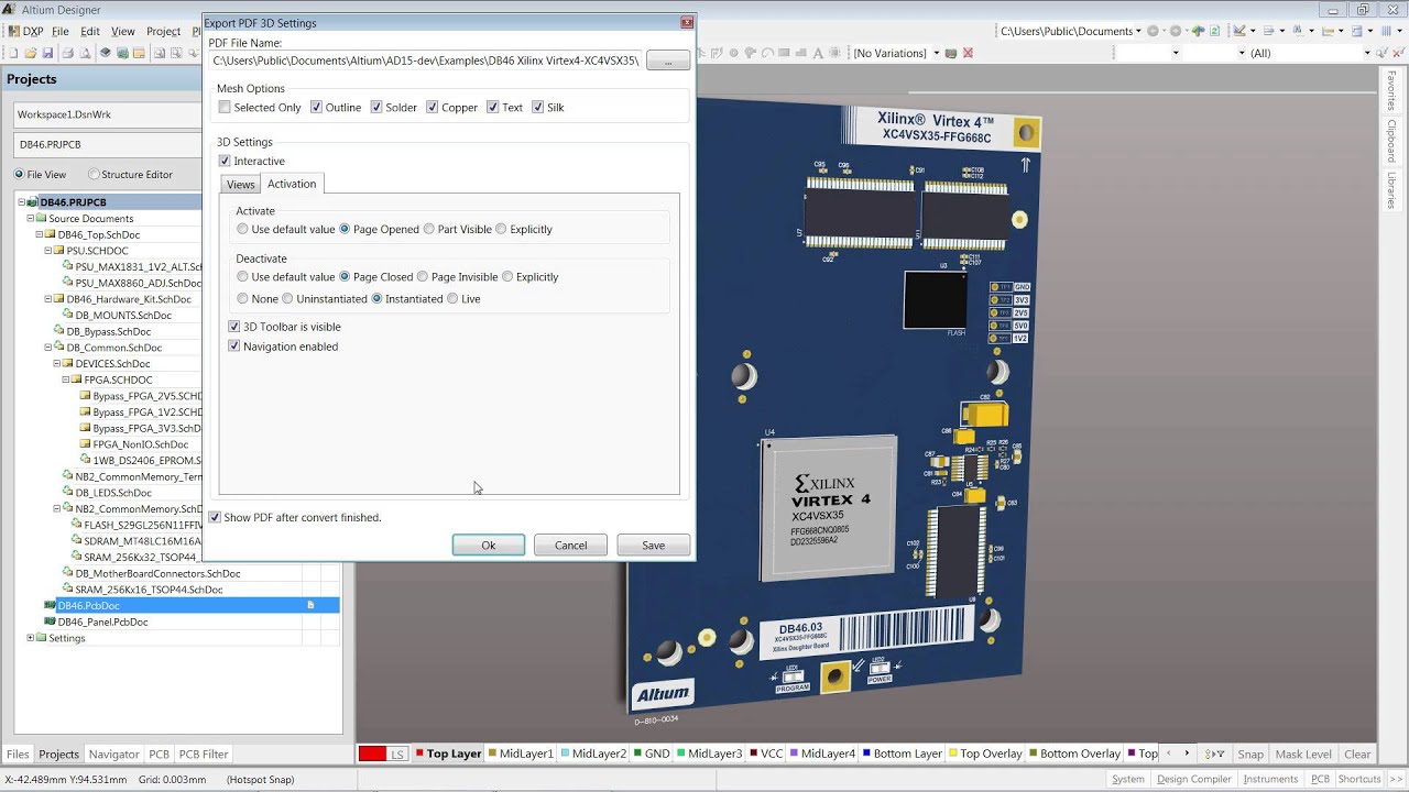 Altium Designer 15.1: Enhanced 3D PDF Support for PCB Visualization