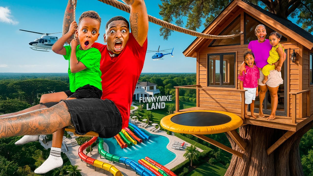 FunnyMike Family's New House Tour + Exciting Zipline Adventure! 🏡