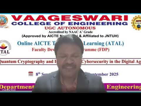 ATAL FDP VAAGESWARI COLLEGE OF ENGG -QAUNTUM CRYPTOGRAPHY- 8 9 2025 DAY1