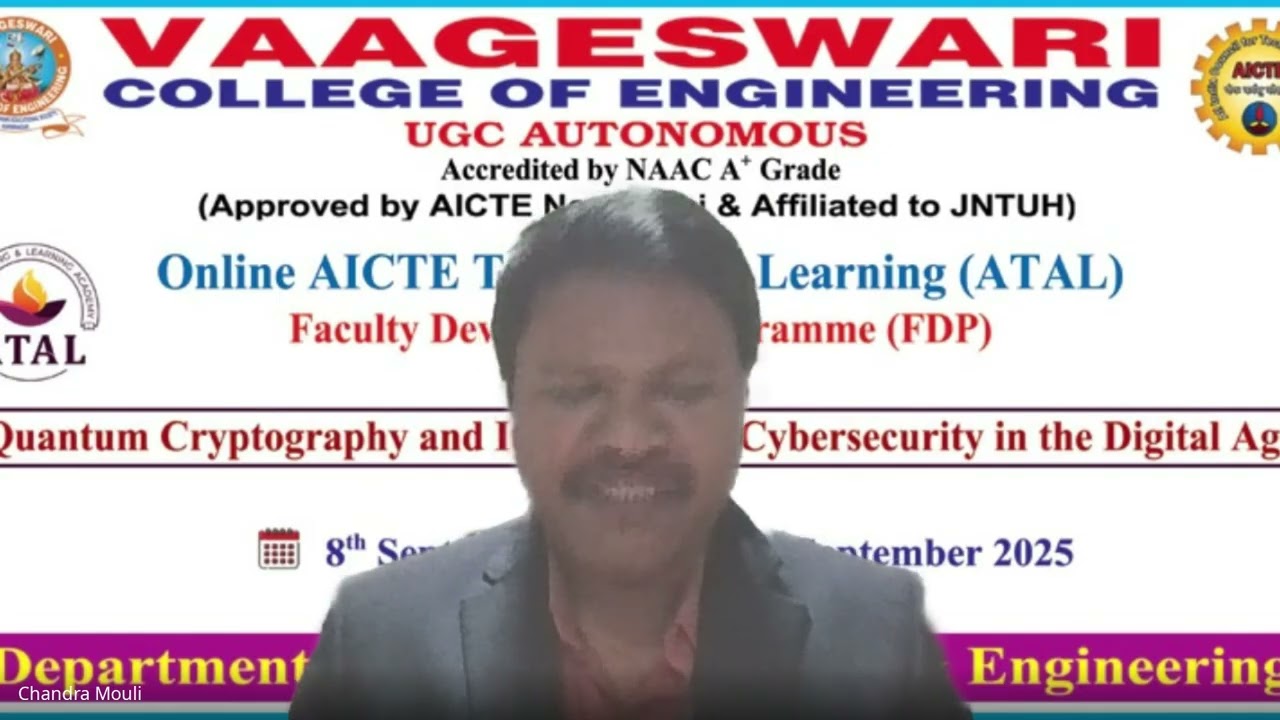 ATAL FDP at Vaageswari College of Engineering: Quantum Cryptography - Day 1