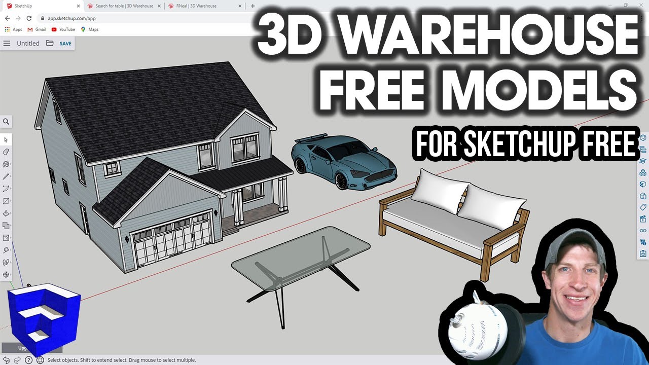 SketchUp Free: Download Models from 3D Warehouse