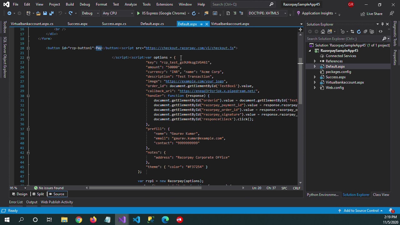 Seamless Razorpay Integration in ASP.NET Web App: Generate & Verify HMAC SHA256 Signatures 🔐