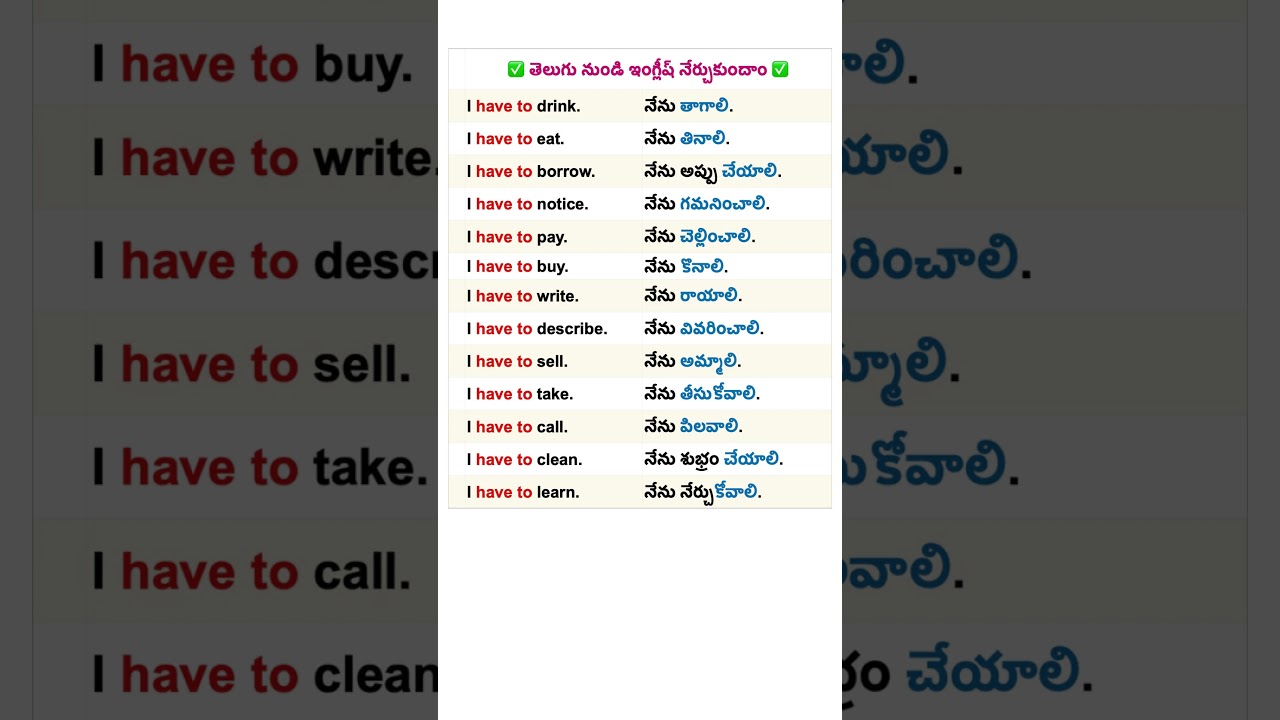 I HAVE TO Sentences for Daily Use | Easy English Practice