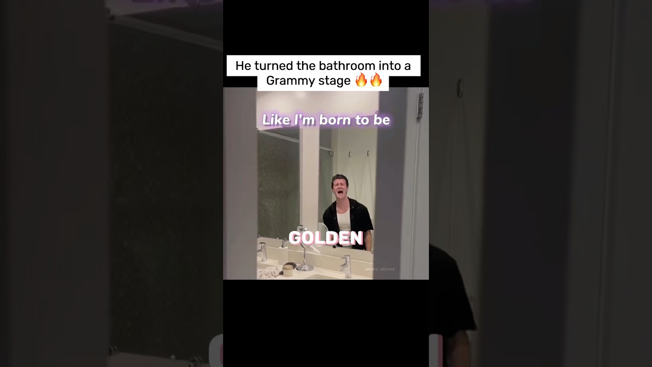 Golden Cover by HUNTR/X & EJAE 🎶 | Unexpected World Tour from the Bathroom! #shorts