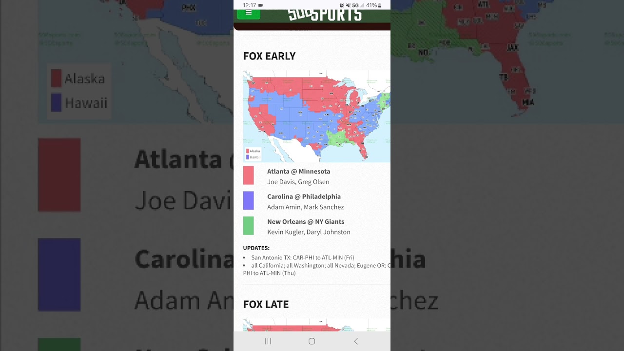 NFL Week 14 2024 TV Coverage Map Update: Fox Early Broadcasts 📺