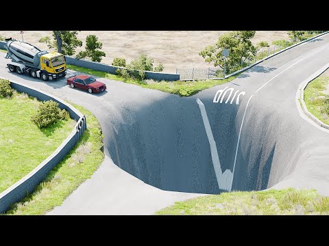 Mobil vs Giant Pit #14 - BeamNG Drive