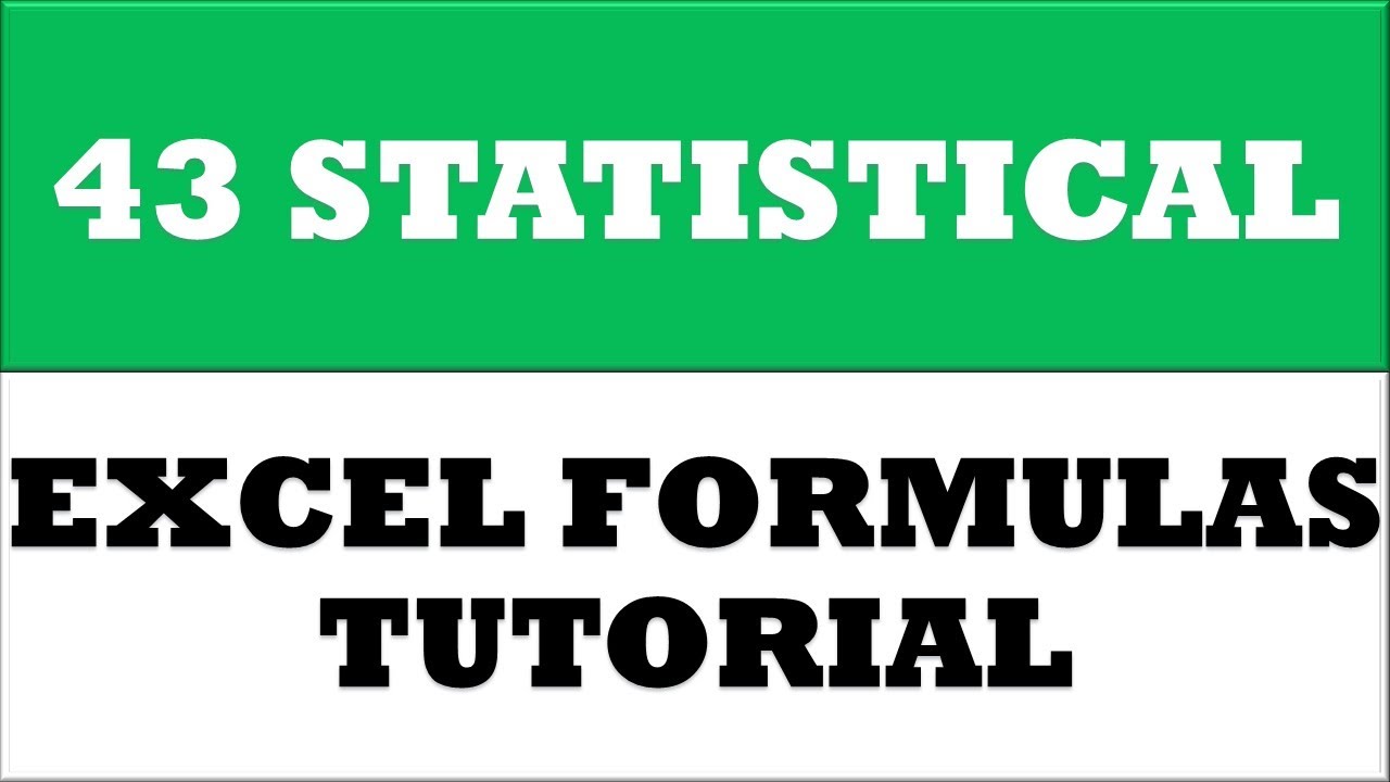 43 Master 43 Essential Statistical Formulas in Excel 2016 with Easy Examples 📊