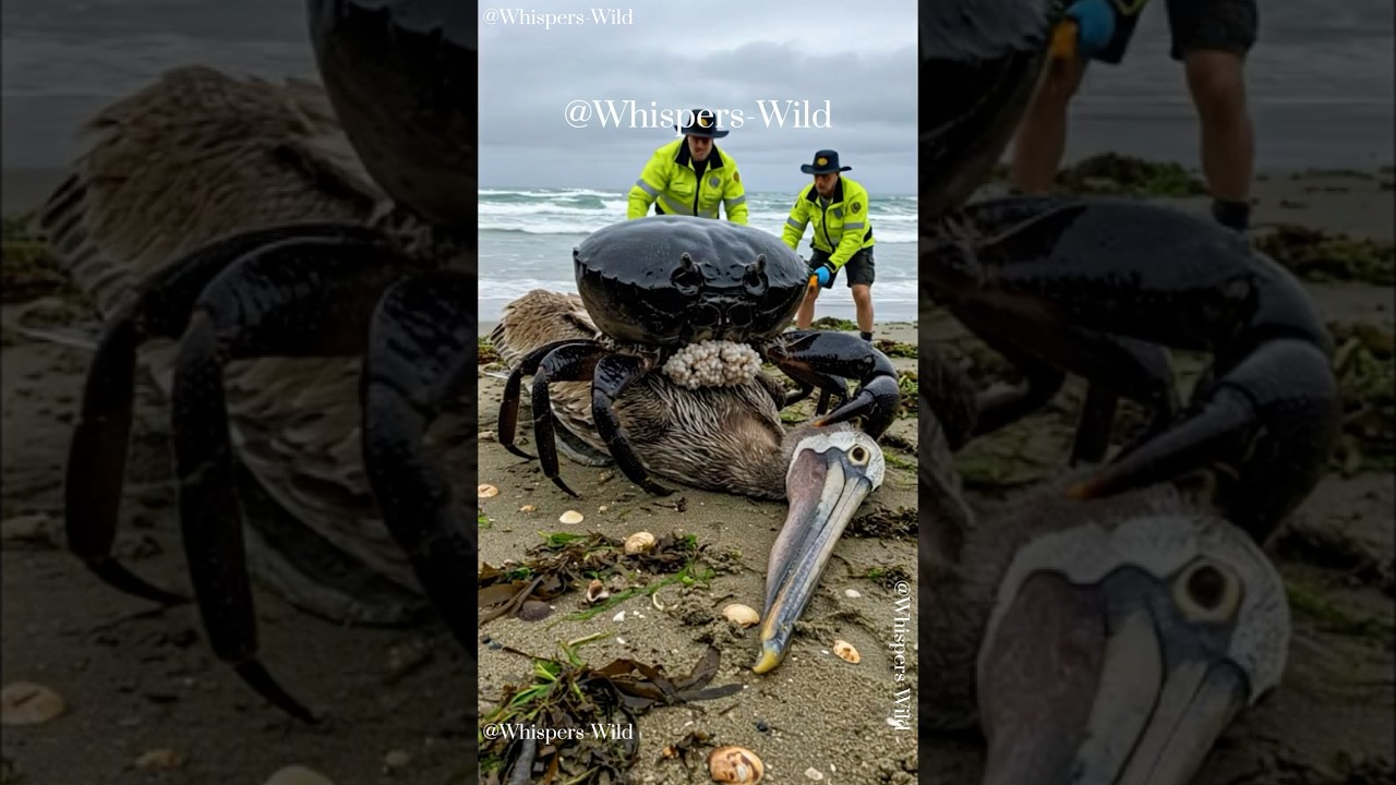 Wildlife Rescuers Save Pelican from Giant Crab 🦀
