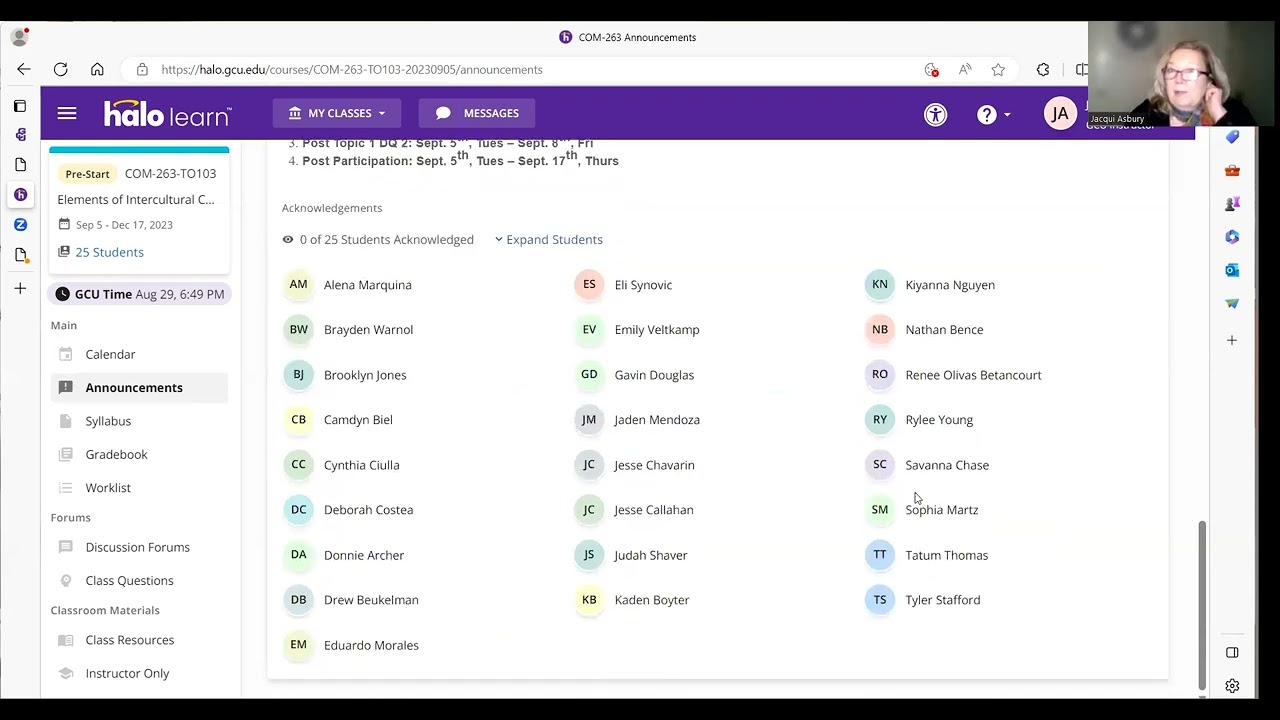 GCU COM 263: Online Classroom Orientation 📚