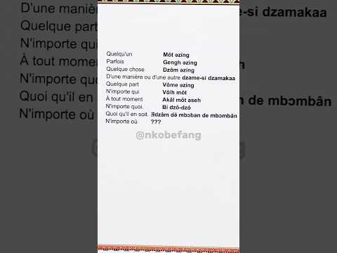 Phrases incontournables en #fang #gabon  #libreville #ewondo