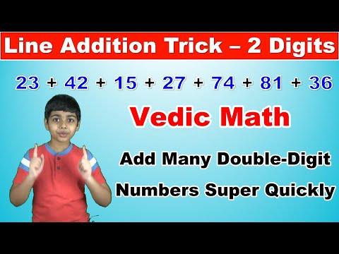 Line Addition Trick to Add Many Double-Digit Numbers Quickly | Vedic Math | Math Tips and Tricks