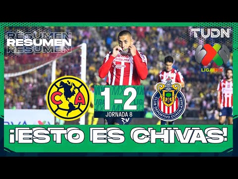 Resumen y goles - América 1-2 Chivas | Liga MX - Jornada 8 Apertura 2025 | TUDN