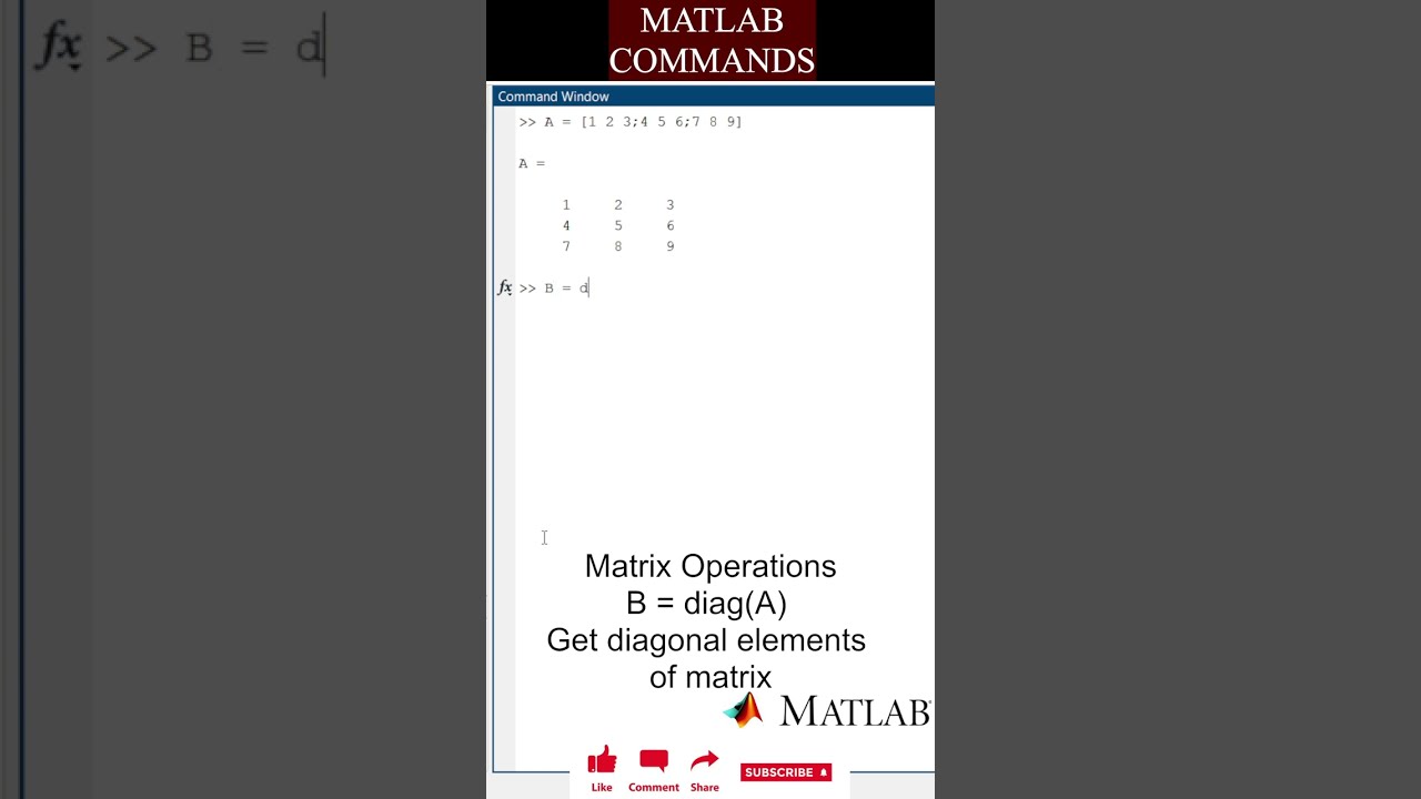 Master Diagonal Matrix Operations in MATLAB | Quick Tutorial 🔢
