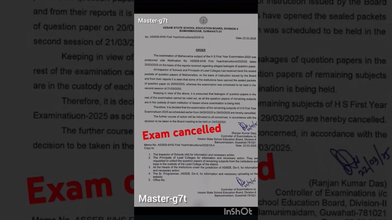 HS 1st Year Exam Cancelled or Postponed? 📝