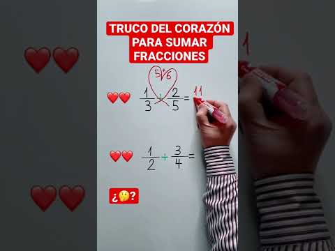 TRUCO DE MATEMÁTICAS - TRUCO MATEMÁTICO - TRUCO del CORAZÓN para SUMAR FRACCIONES