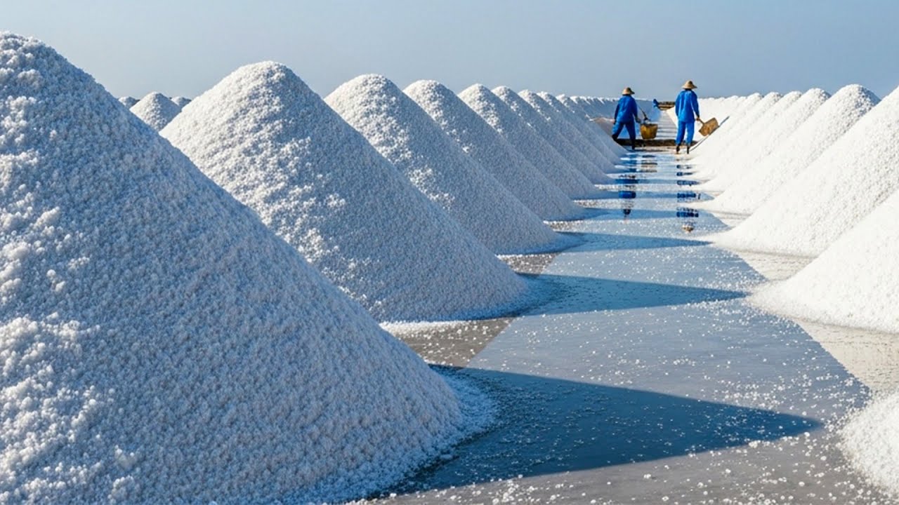 Massive Salt Harvests from Coastal Salt Flats 🌊