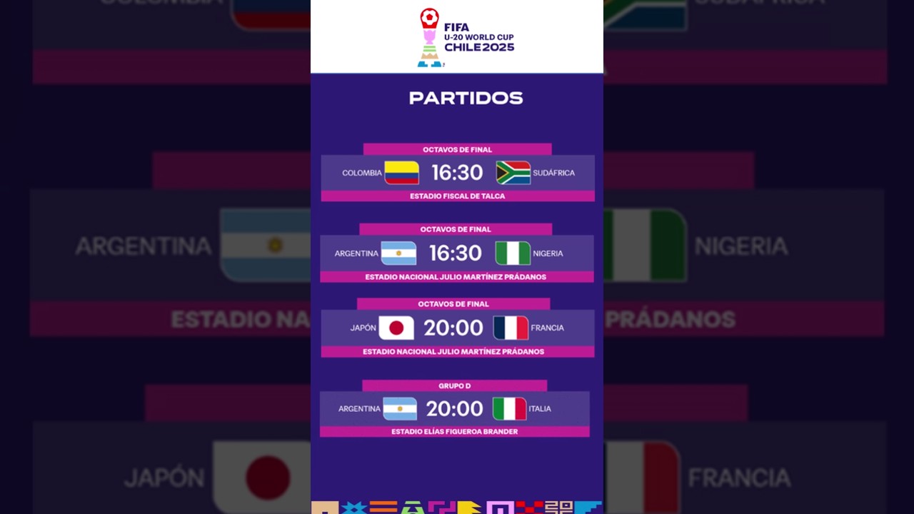 ⚽ Mundial Sub-20 2025 🏆 | Octavos – Colombia vs Sudáfrica & Argentina vs Nigeria | En Vivo Hoy 📺🔥