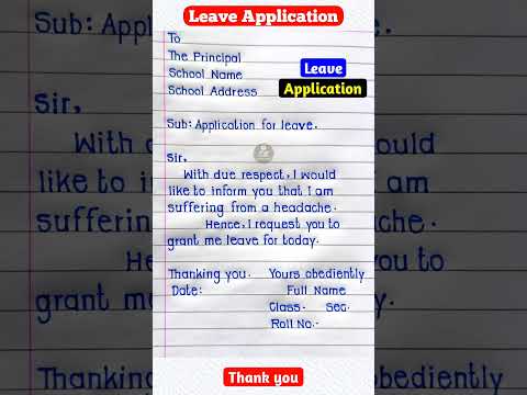 Application For Fever | Application For Sick Leave | Sick Leave Application | Application For Absent
