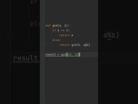 "The Greatest Common Divisor using the Euclidean #algorithm in #python | #codingshorts"