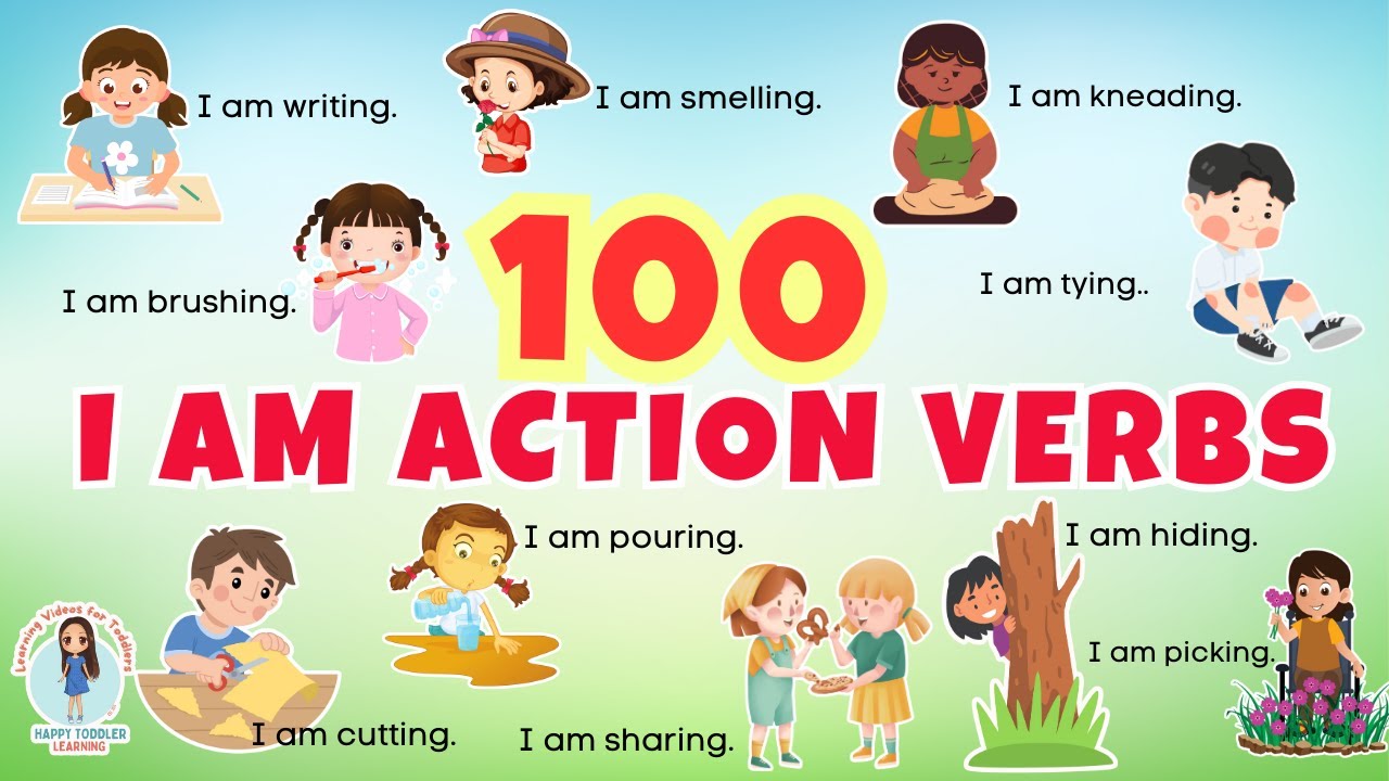 100 Action Verbs with Sentences for Kids | Boost Your English Vocabulary 🗣️