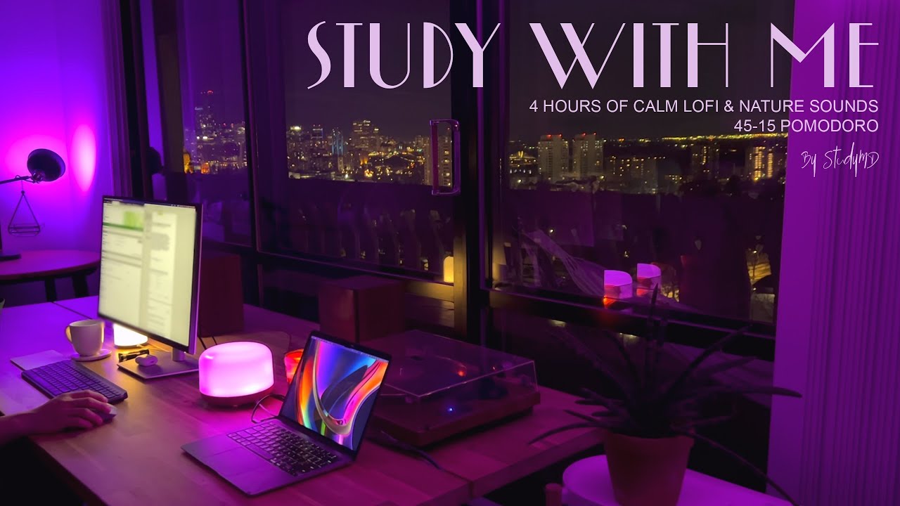 Relaxing 4-Hour Study Session 🎆 | Calm Lofi Music for Focus & Relaxation