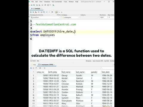 SQL Query to Calculate The Difference Between Two Dates? SQL Interview Questions And Answers #SQL