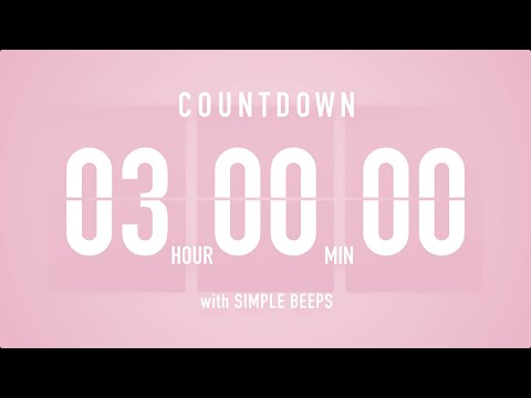 3 Hour Countdown Timer ๐ธ Flip Clock with Simple Beeps ๐